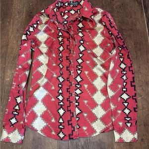 Ralph Lauren Womens Southwestern Aztec Button Up Shirt Small Festival 🤠